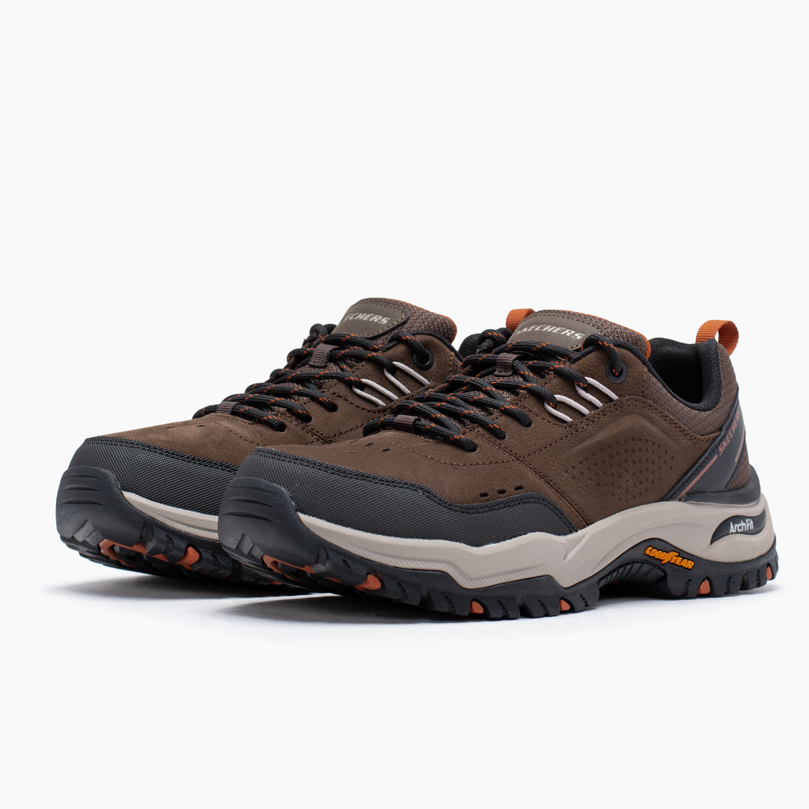 Skechers para hombre café senderismo 