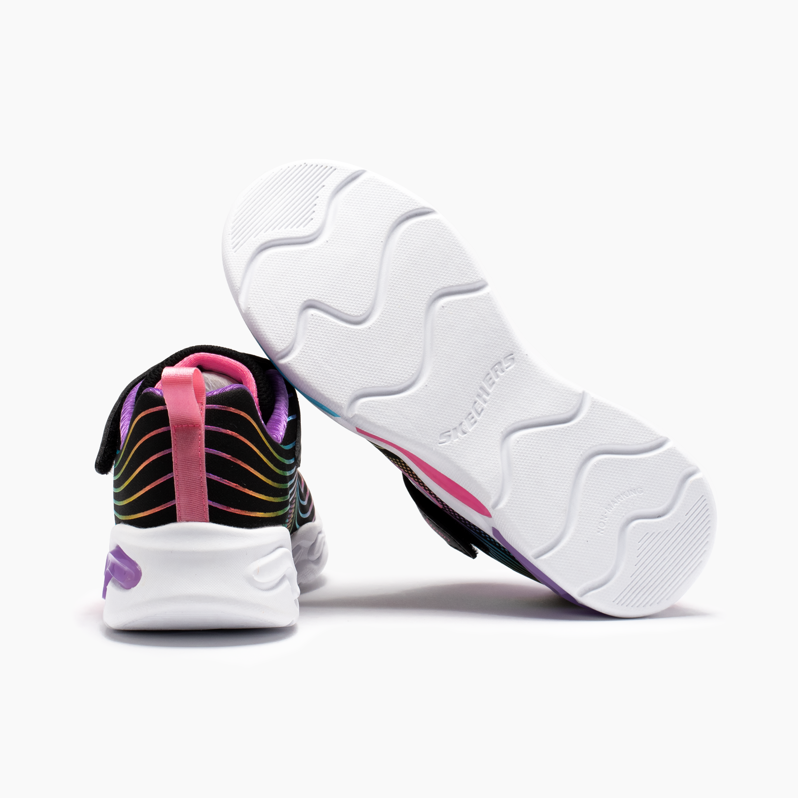 SKECHERS LIGHTS WAVY BEAMS 302338LBKMT - NIÑA